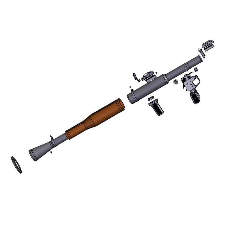 RPG 7 3D CAD Complete Detailed Model for Research, Training and 3D printing