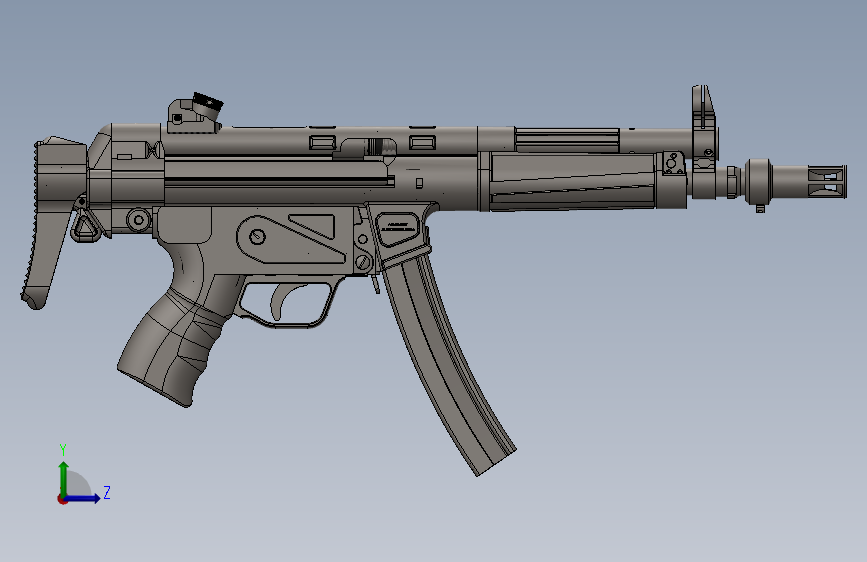 MP5 3D CAD Model Complete For Training, Study, 3D Modelling and more
