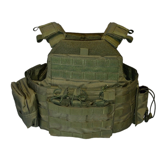 Ballistic Plate Carrier Vest-Full Assault Package Vest Green Size: Medium