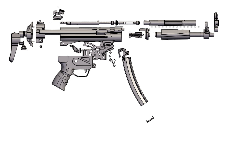 MP5 3D CAD Model Complete For Training, Study, 3D Modelling and more