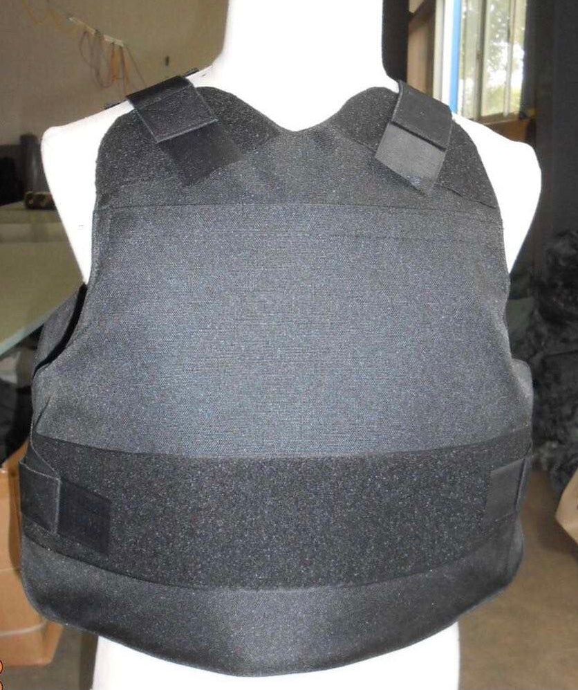 Black Concealable Soft Ballistic Vest - Tested to NIJ Level IIIA for Protection Against .44 Mag