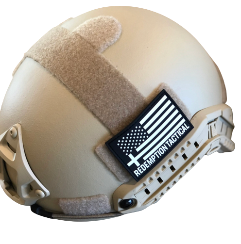 RT2 military combat helmet featuring Picatinny Arc rails for attaching flashlights, headsets, and tactical gear by green tip surplus