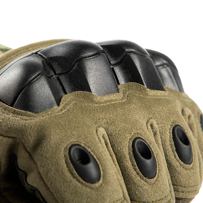 RT Crusader Gloves in Army Green – Featuring knuckle protection, a velcro wrist strap, and breathable holes for enhanced hand protection during tactical operations