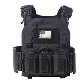 Redemption Tactical CRUSADER 2.0 black plate carrier vest with triple mag pouch and laser-cut MOLLE webbing by Green Tip Surplus
