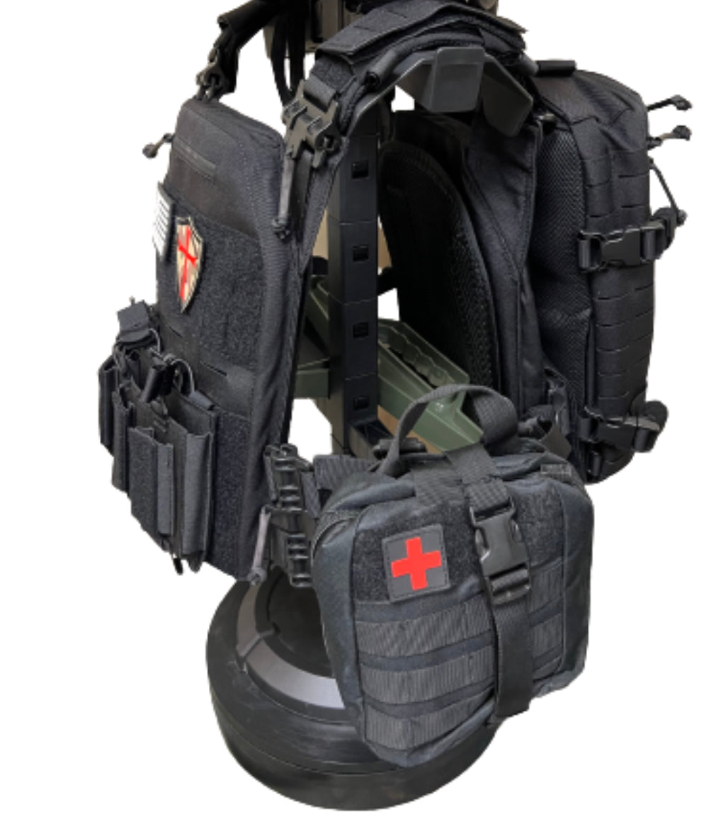 tactical gear, military gear, Crusader 2.0 XL Full Kit Combo by Redemption Tactical, includes Level IV front and back plates, plate carrier with mag pouch, carrier bag, and medic pouch