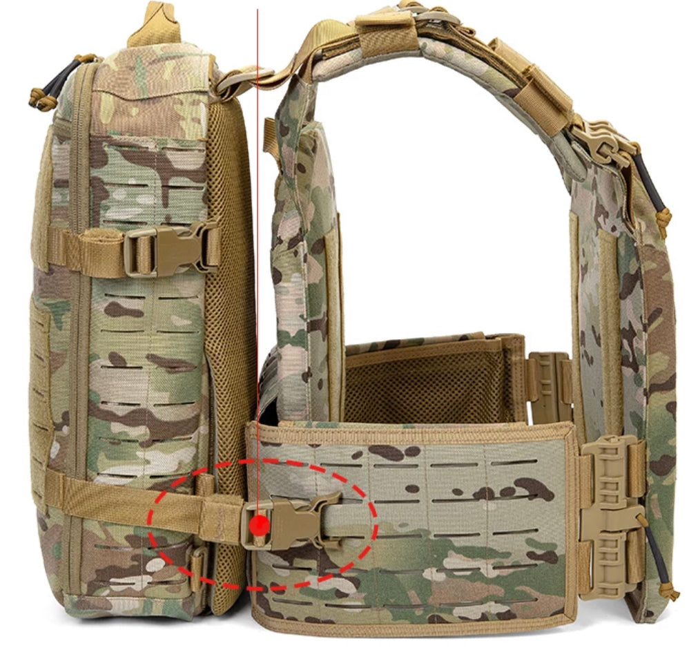 "Crusader 2.0 XL Full Armor Combo Kit with NIJ Level IV front and back plates, tactical plate carrier, medic pouch, carrier bag, and padded laptop bag.