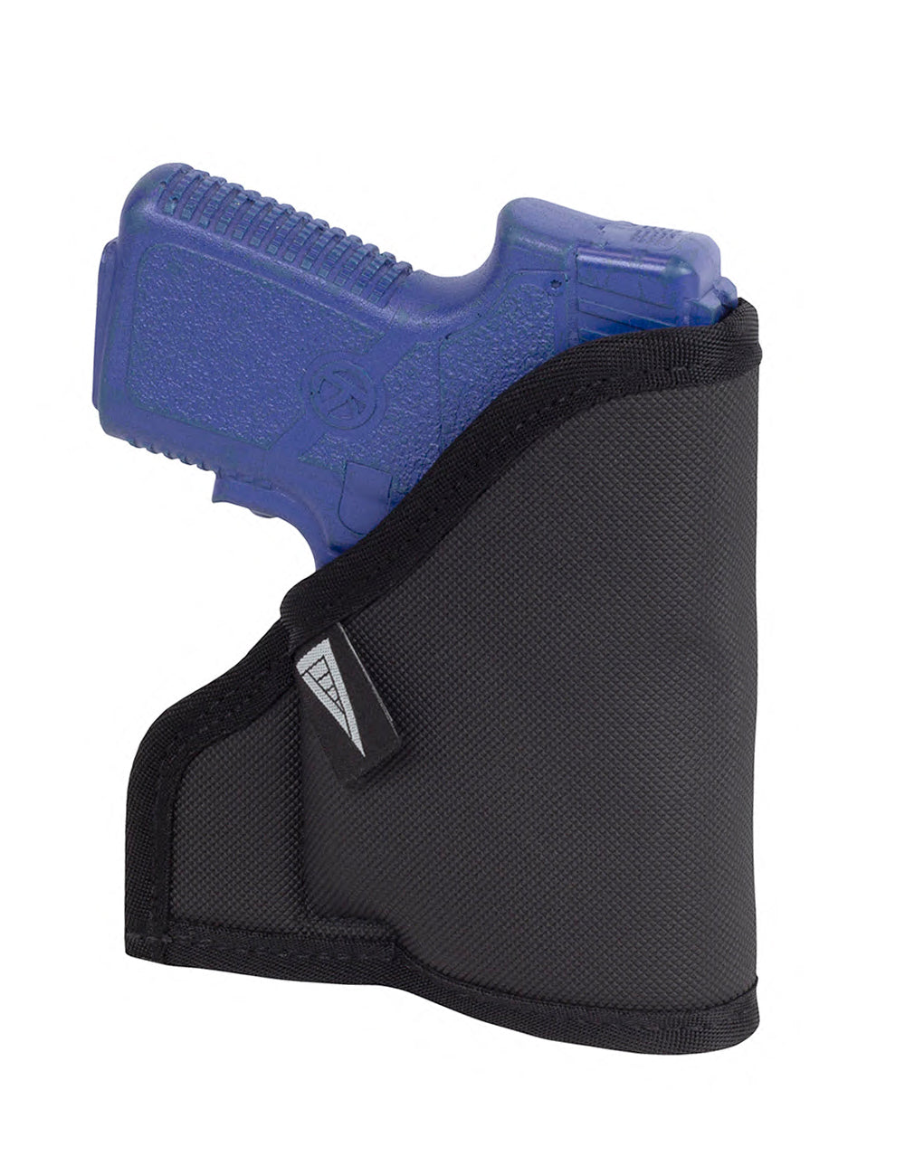 Pocket holster front view in black with non-slip material