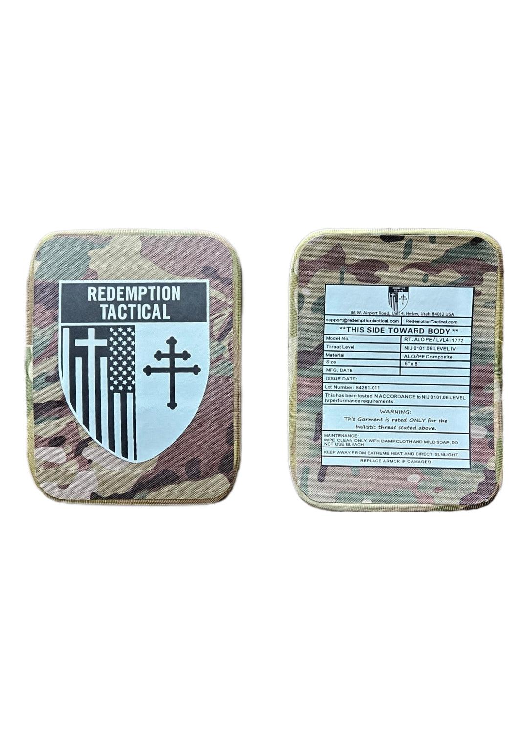 CRUSADER 2.0 ARMOR FULL KIT COMBO PACKAGE LIGHTWEIGHT LEVEL IV (2) 10x12 Front/Back Plates (2) 6x8 Side Plates (Level III)