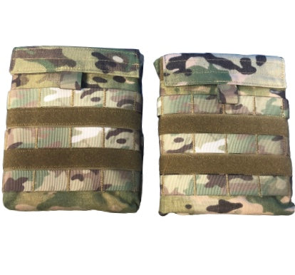 RT 'SideKicks' Adjustable Side Plate Pouch in Multicam, designed to fit 6x6 or 6x8 plates with Molle straps for tactical use by Green Tip Surplus.