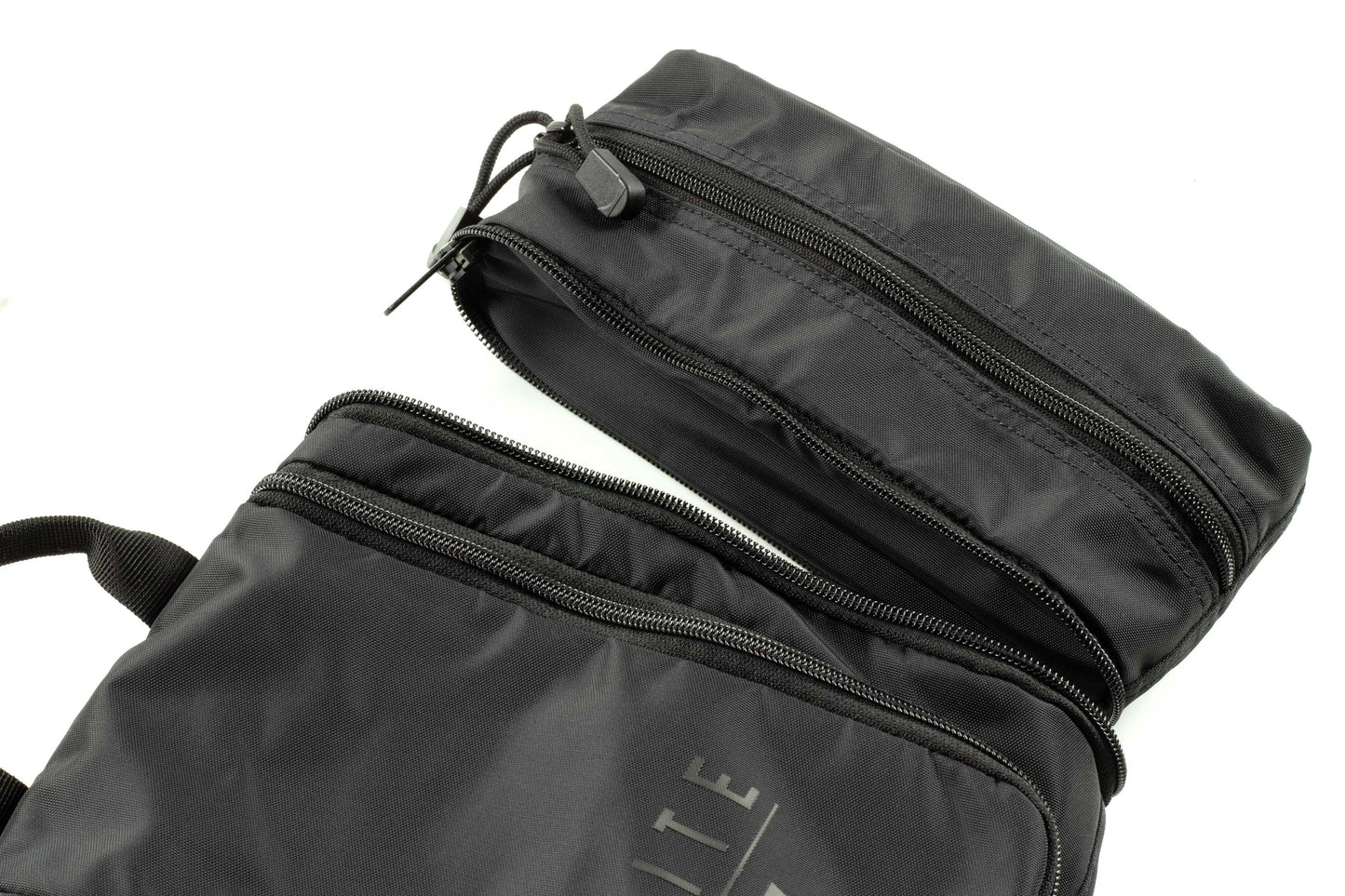 Black travel toiletry bag made from 420D nylon with YKK zippers