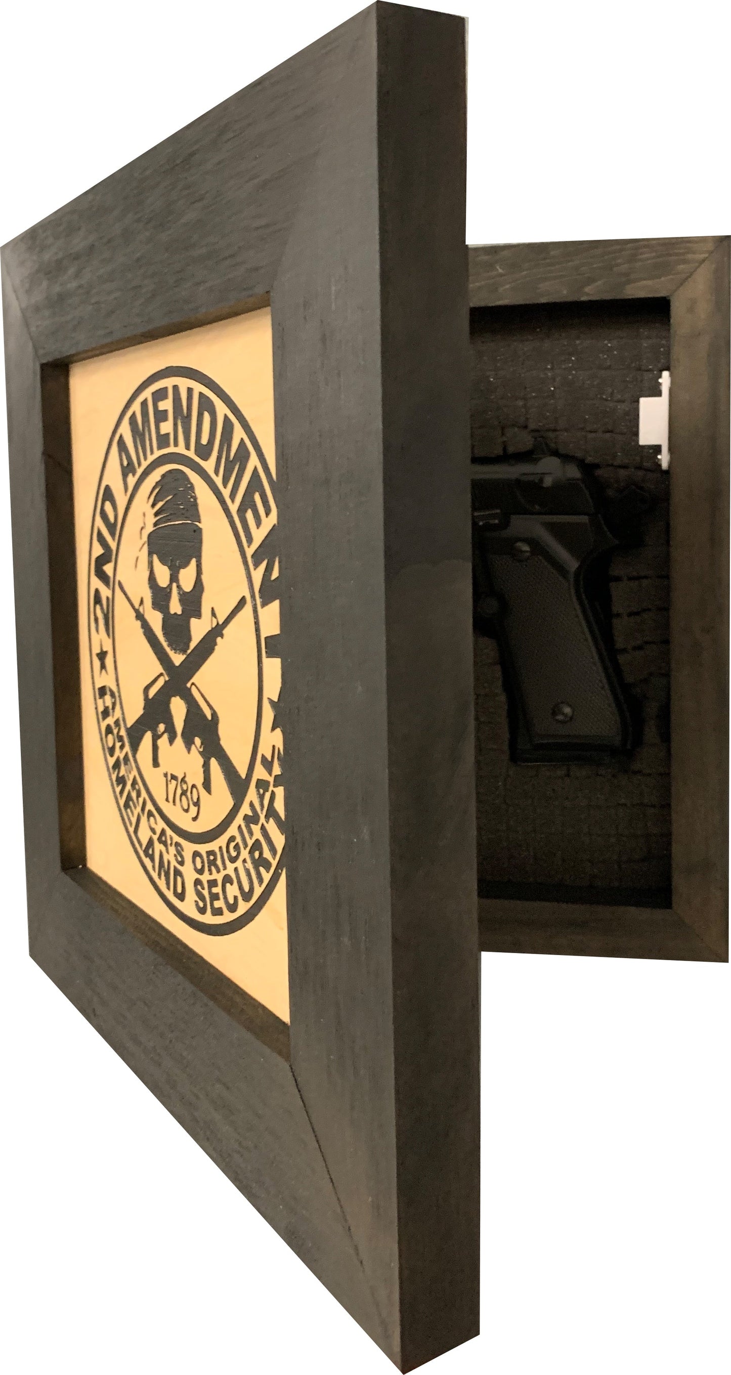 Second Amendment Hidden Gun Safe, 2nd Amendment Skull Concealment Shelf