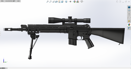 MK 12 SPR Special Purpose Rifle 3D CAD model for Study, Search, Training
