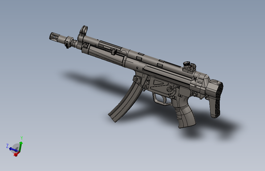 Hk mp5 3D CAD model complete Download gun files