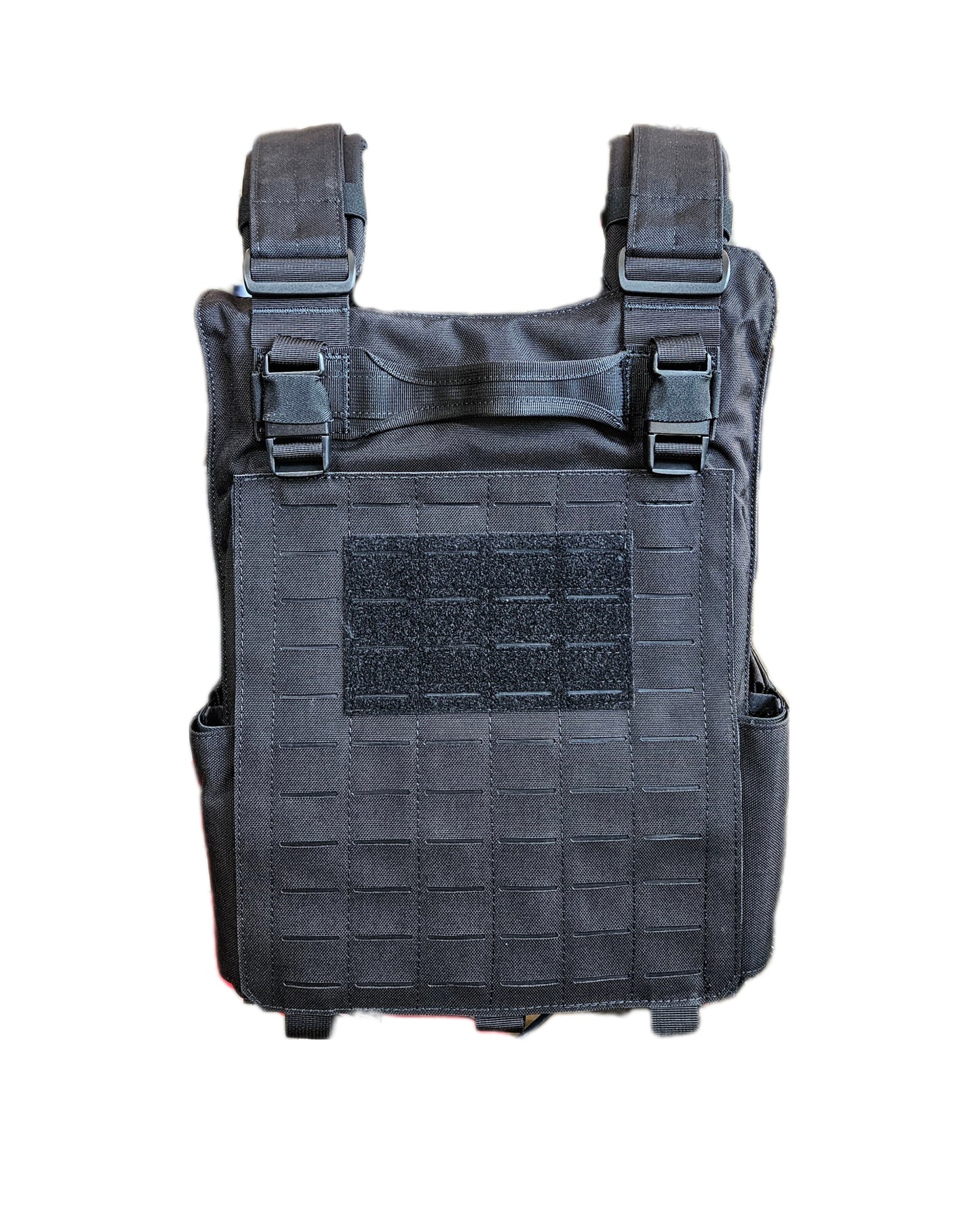 etailed view of the built-in zippered admin pouch on the Black CRUSADER 2.0 XL Plate Carrier, perfect for organizing tools, notes, or essential mission gear.