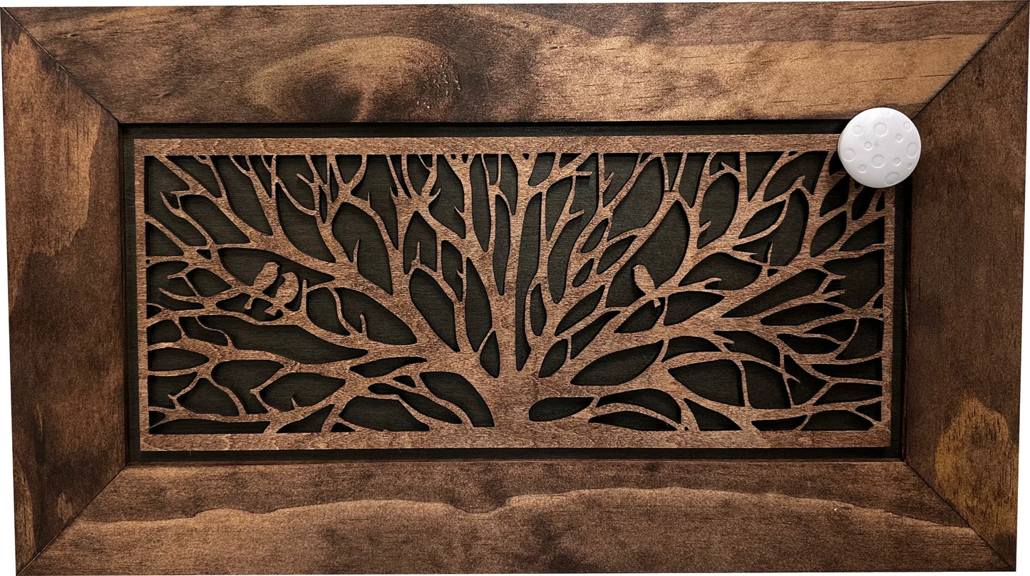 Wood Gun Cabinet Birds In A Tree Wall Decoration - Hidden Gun Safe To Securely Store Your Gun In Plain Sight