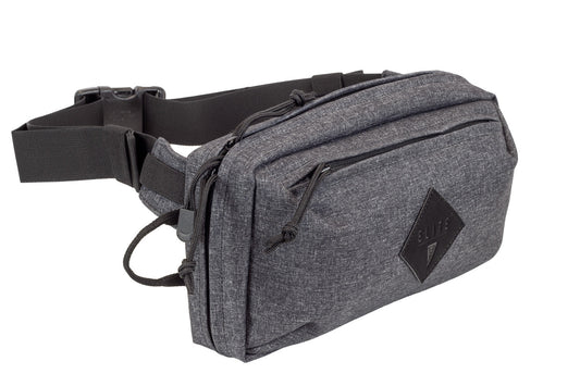 Front view of HIP Gunner Concealed Carry Fanny Pack in heather gray color.