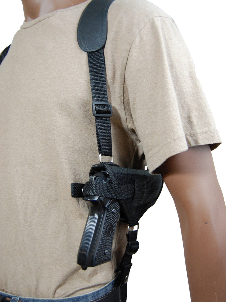 Quick-release shoulder holster strap with belt clip

