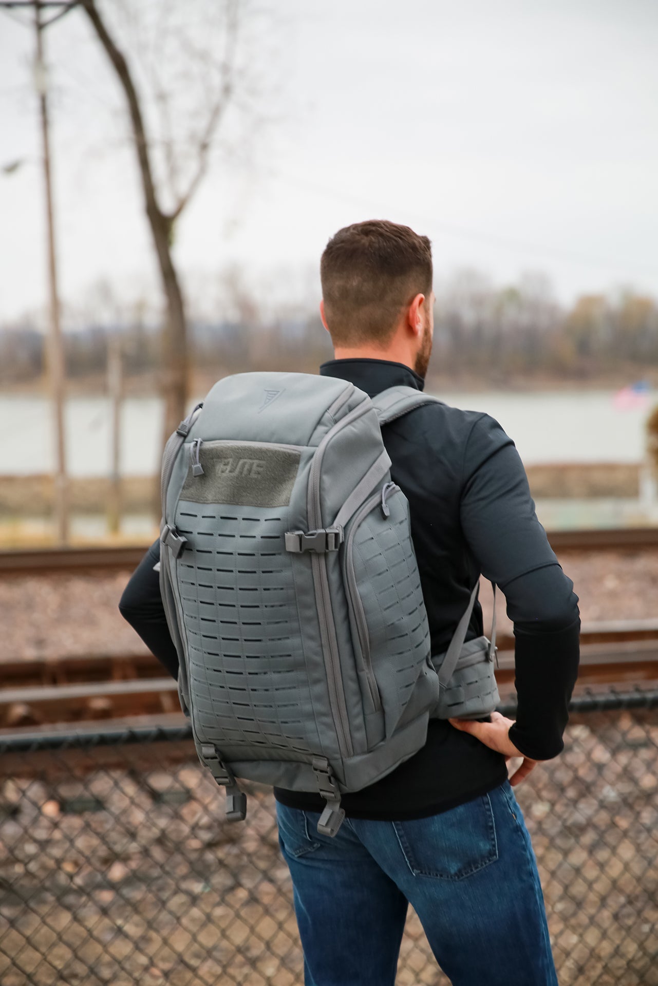 Front view of Tenacity-72 tactical 3-day backpack with MOLLE system

