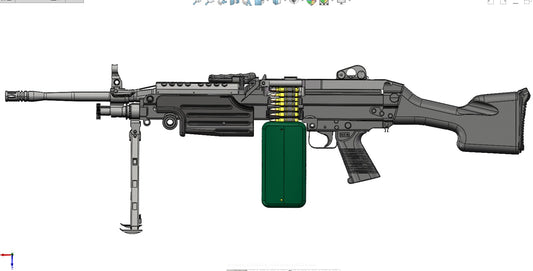 M249 SAW 3D 2D Blue prints complete official