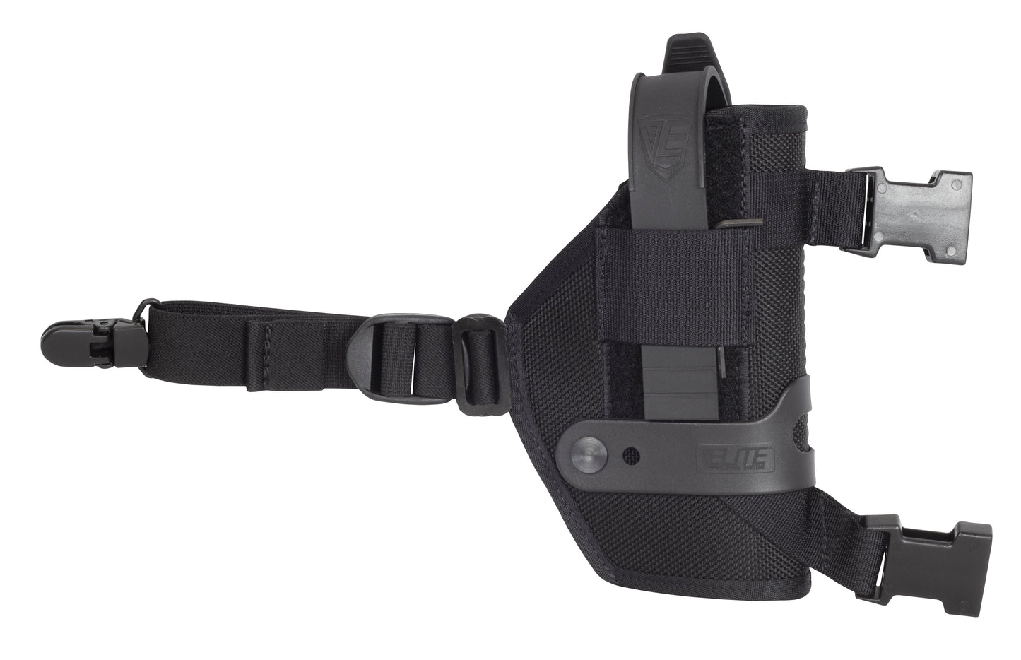 Quick-release shoulder holster strap with belt clip

