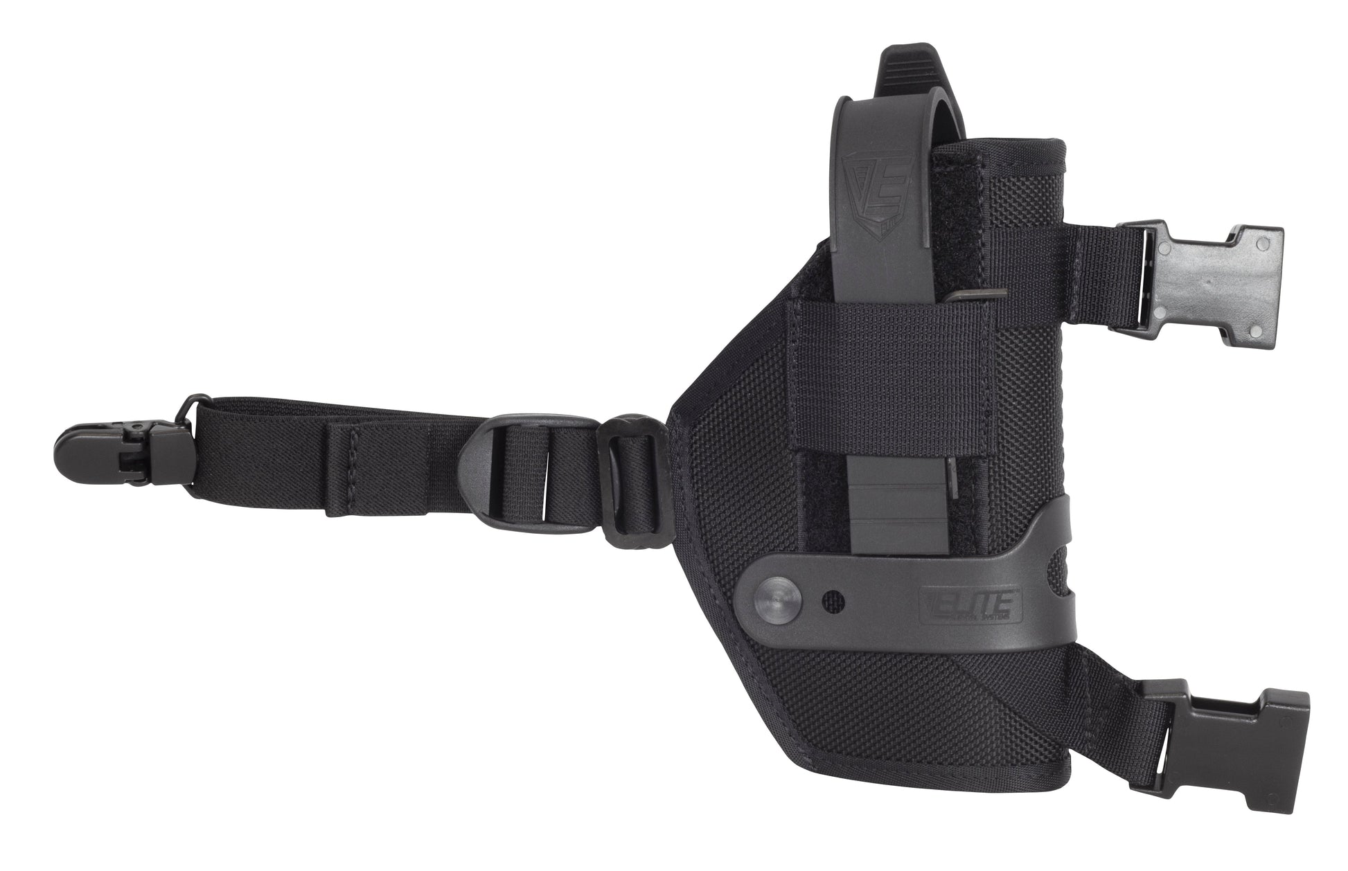 Quick-release shoulder holster strap with belt clip

