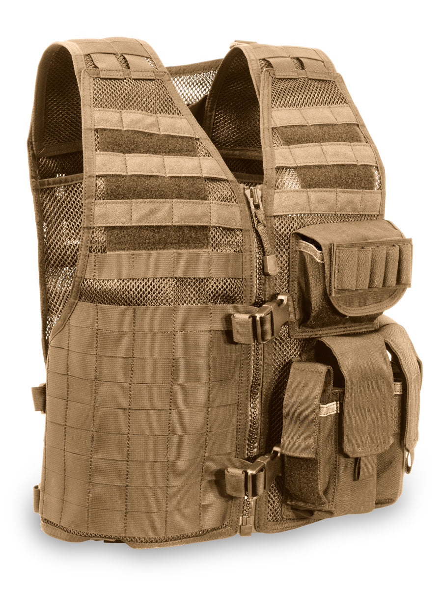 MOLLE vest with customizable panels and hydration sleeve