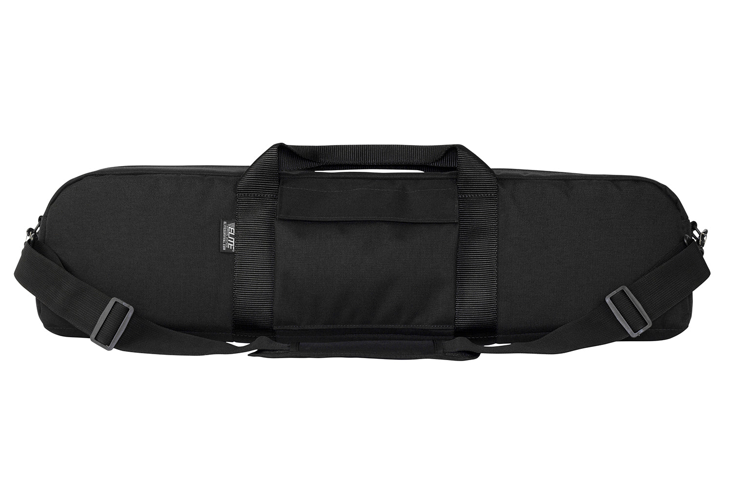 Front view of pistol grip shotgun soft case with accessory pocket
