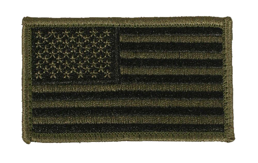 Military US Flag Patch Green-Military olive Green-USA Velcro Flag Patch