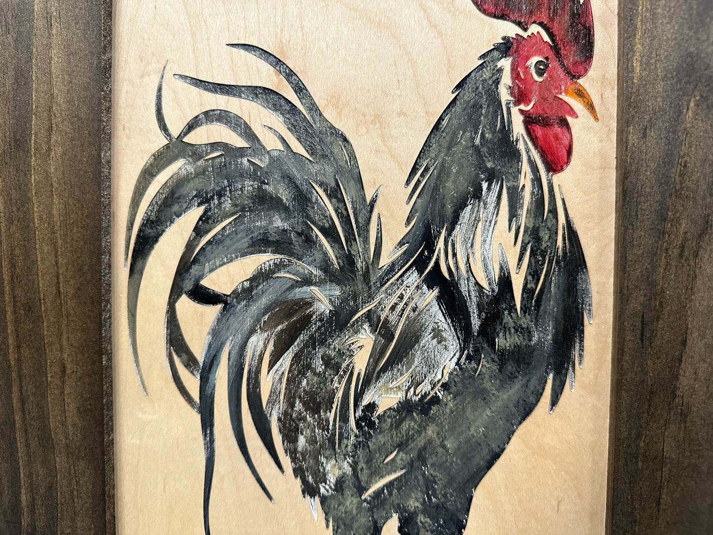 Hidden Gun Cabinet Farmhouse Rooster Art Wall Decoration - Secure Gun Safe by Bellewood Designs