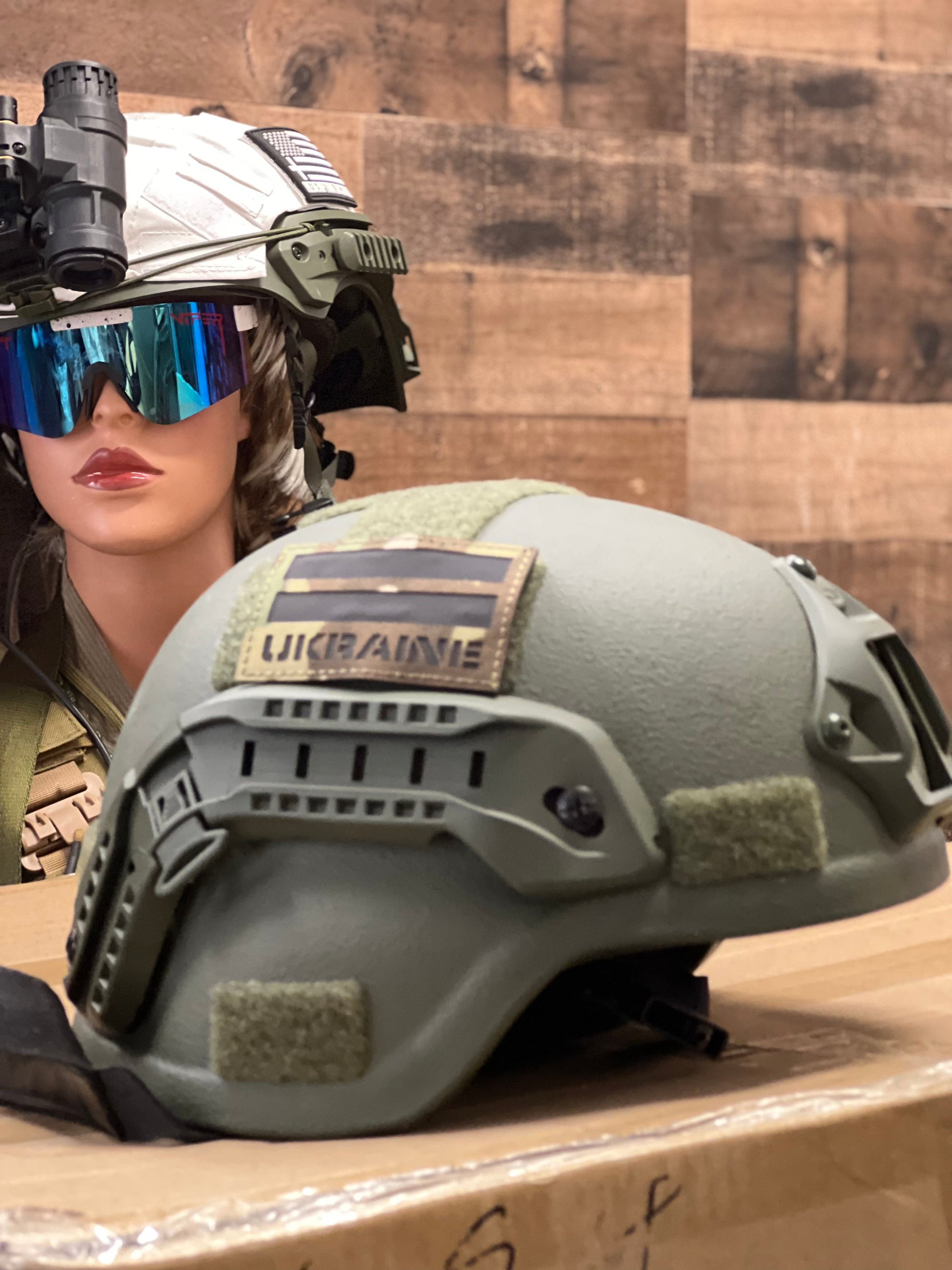 RT2 Ballistic MICH Helmet Level IIIA with Arc Rails, padding, and adjustable straps for a perfect fit, by Green Tip Surplus