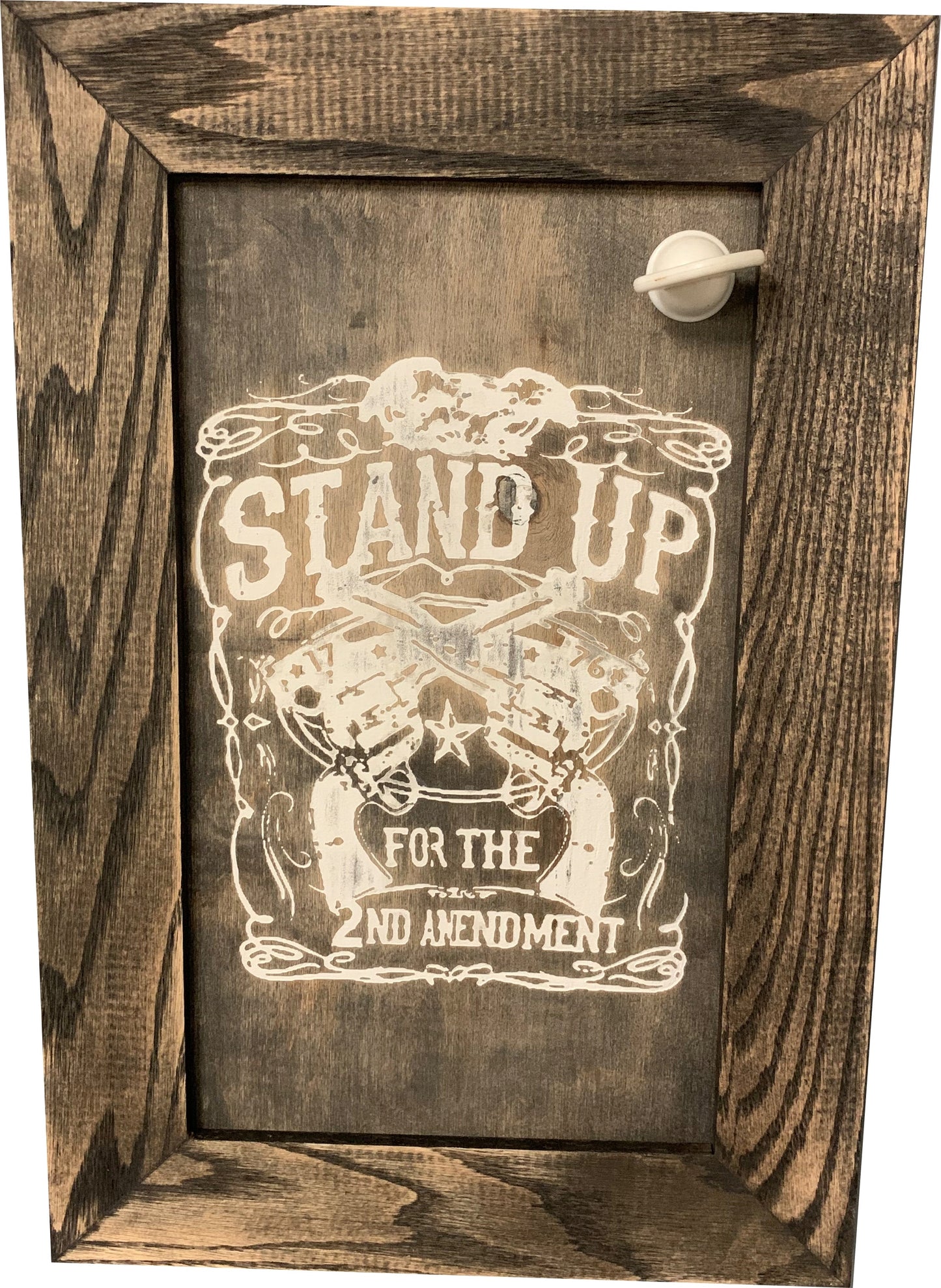 Stand Up for the 2nd Amendment Hidden Gun Storage Firearm Concealment Wall Decor