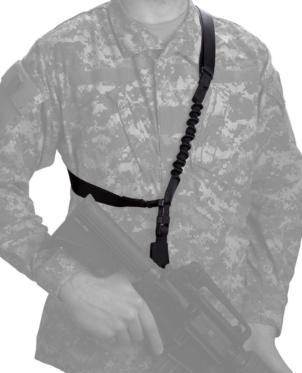 Single point bungee sling in black with quick release buckle

