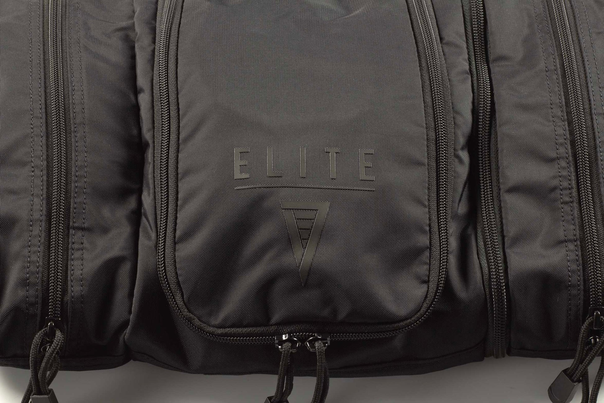 Black travel toiletry bag made from 420D nylon with YKK zippers

