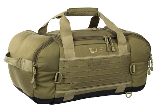 Coyote Tan tactical duffel bag with backpack straps